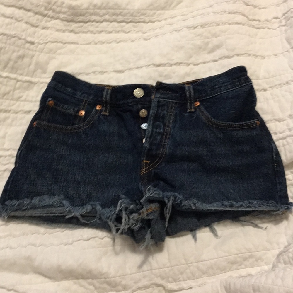 Levi Strauss & Co Frayed Blue Jean Shorts
